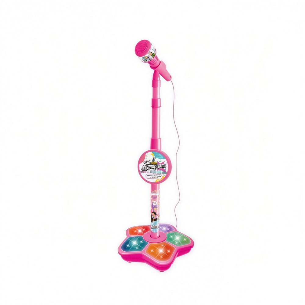 Kids Karaoke Set with Height-Adjustable Stand & Microphone