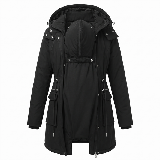 3-in-1 maternity winter parka detachable puffer coat in blue