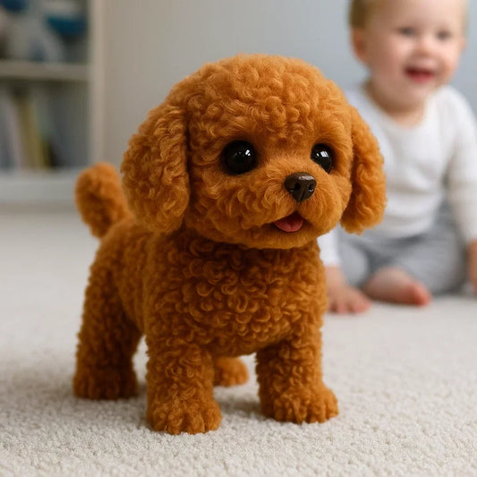 AI Robot Puppy interactive plush dog in brown