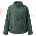 Fleece Maternity Jacket with Built-In Baby Carrier Pouch
