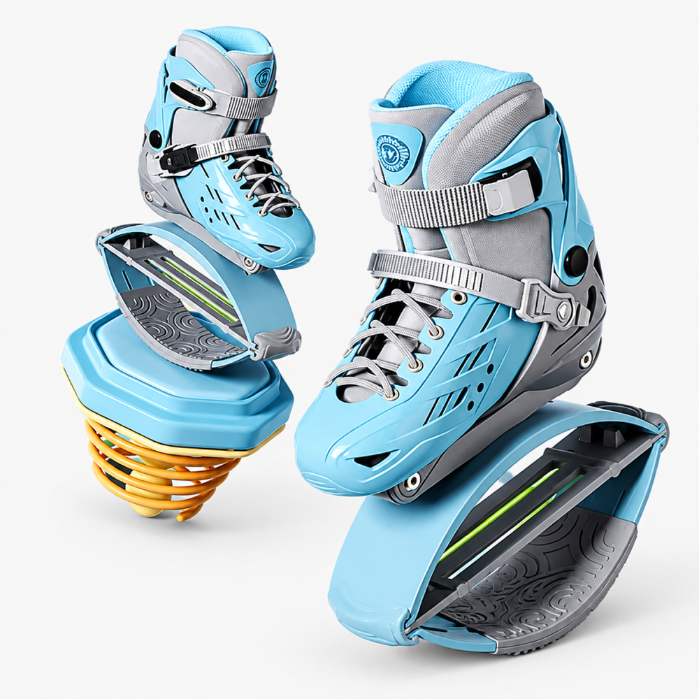 Chaussures à ressorts kangourou, baskets de fitness 2-en-1 à rebond et roulettes, pour enfants