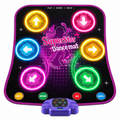 Bluetooth Dance Mat with 6 LED Light-Up Arrows, Non-Slip Multiplayer Floor Game