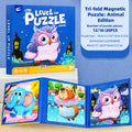Tri-Fold Magnetic Puzzle Book for Kids, Montessori Early Learning Jigsaw