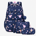 Ensemble de trois pièces de sac à dos scolaire à imprimé cartoon