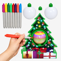 Christmas Ornament Spin Art Craft Kit – DIY Light-Up Set, 8 Markers
