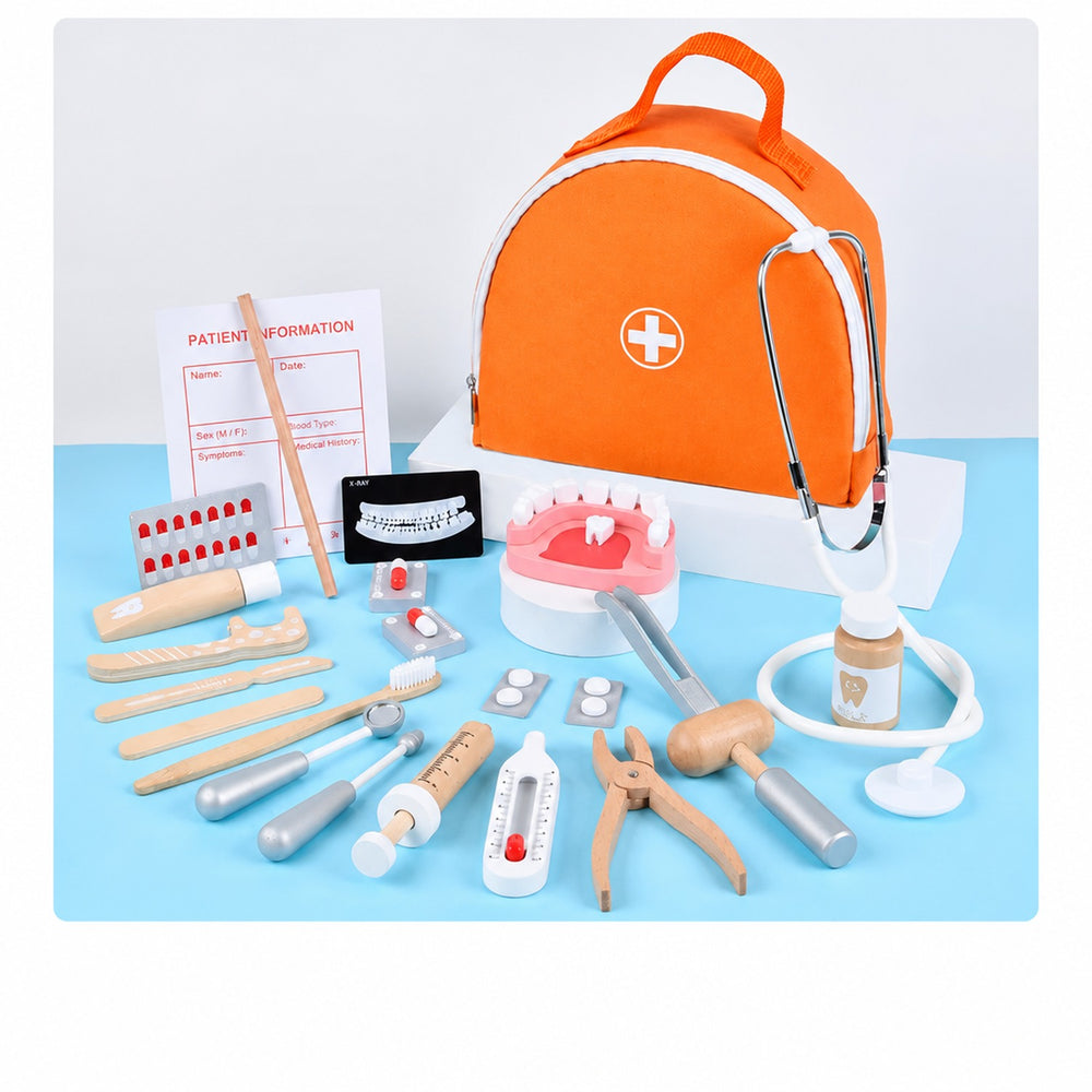 Dokters- en tandartsset voor kinderen met medische accessoires