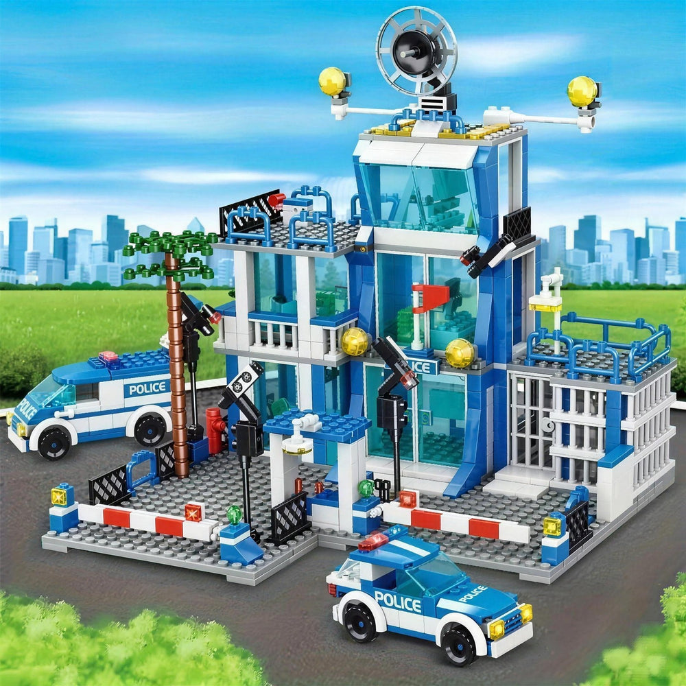 Giant Police Station Building Block Set - 867 Pieces