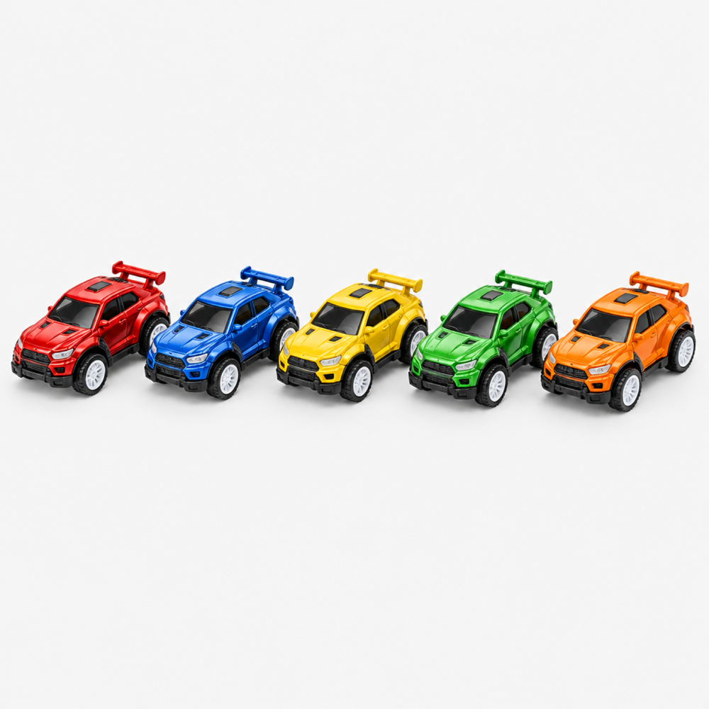 Pull-Back Diecast Stunt Cars – Flip & Jump Toy Set of 5