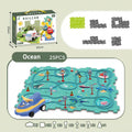 Kids Puzzle Race Track Playset with Toy Car