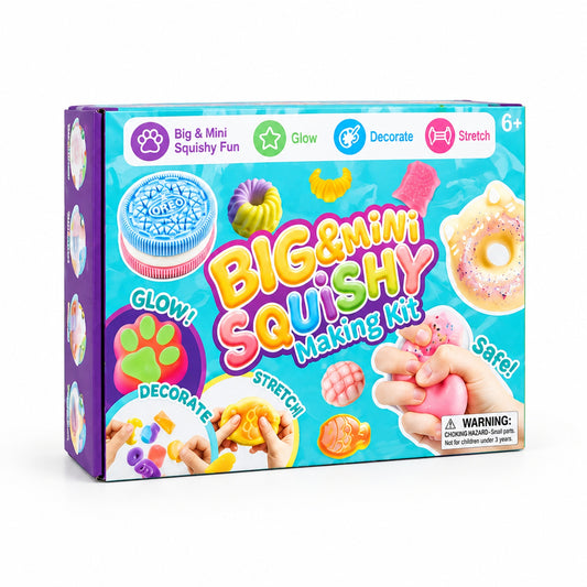 DIY squishy making kit box standing upright on a white background