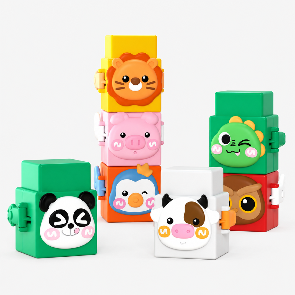 Animal Stacking Blocks – 12-Piece Fine Motor Skill Toy