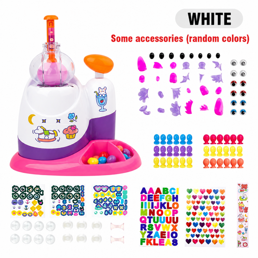 White sticky balloons DIY craft kit set with hand-held air inflator pump