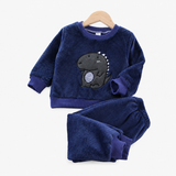 Kinder-Langarm-Fleece-Pyjama-Set, Animal-Print, Mädchen Miniaturansicht 1