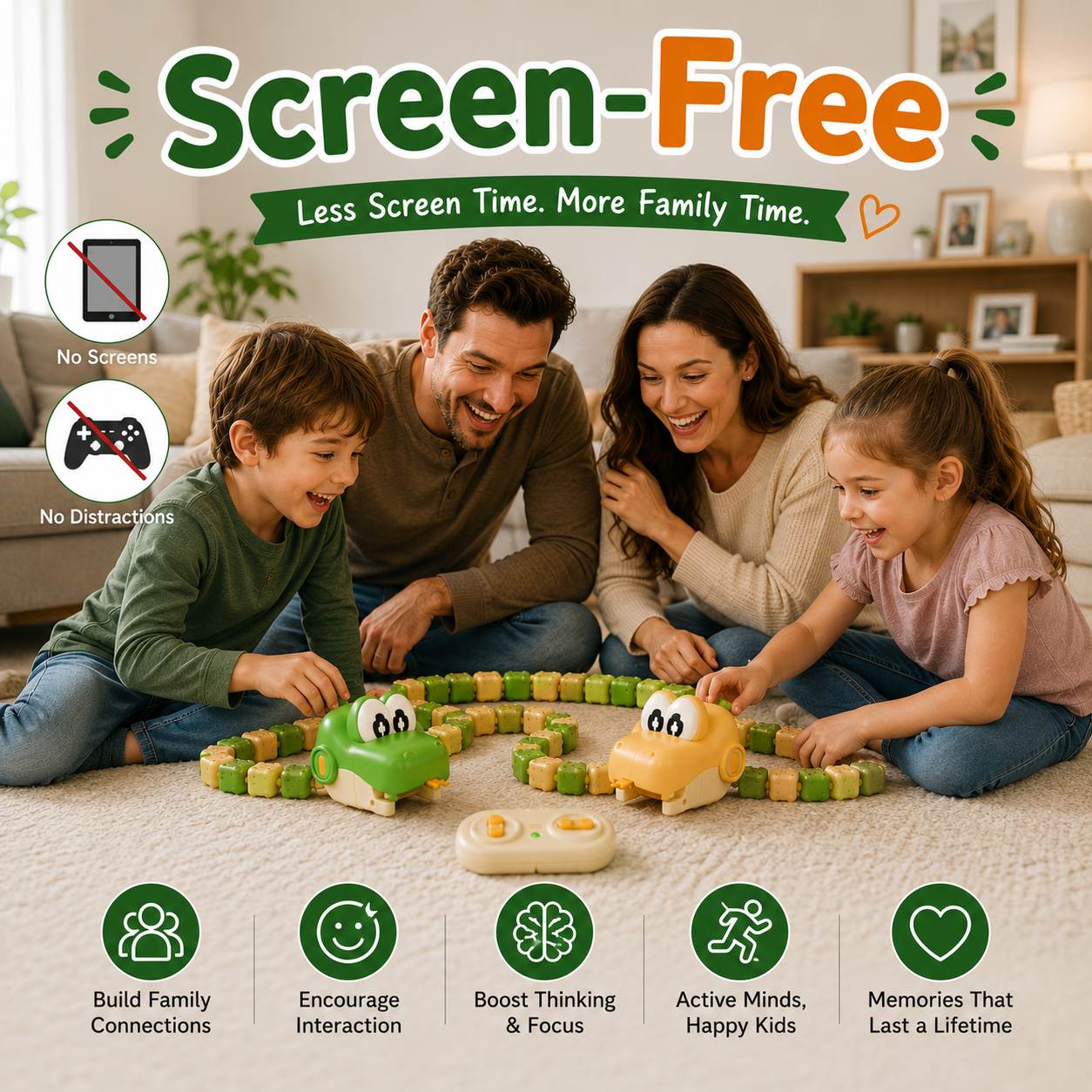 Green remote control snake fully grown