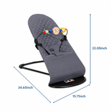 Transat pliable pour bébé avec arche de jeux, balancement à 3 vitesses, 0-10 mois miniature 6