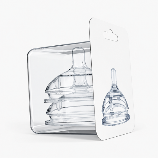 Silicone baby bottle replacement nipple, 6-9 months, 3-hole medium flow