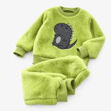 Kinder-Langarm-Fleece-Pyjama-Set, Animal-Print, Mädchen Miniaturansicht 6