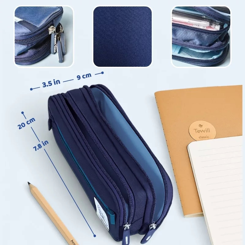 Pencil case zippered layers