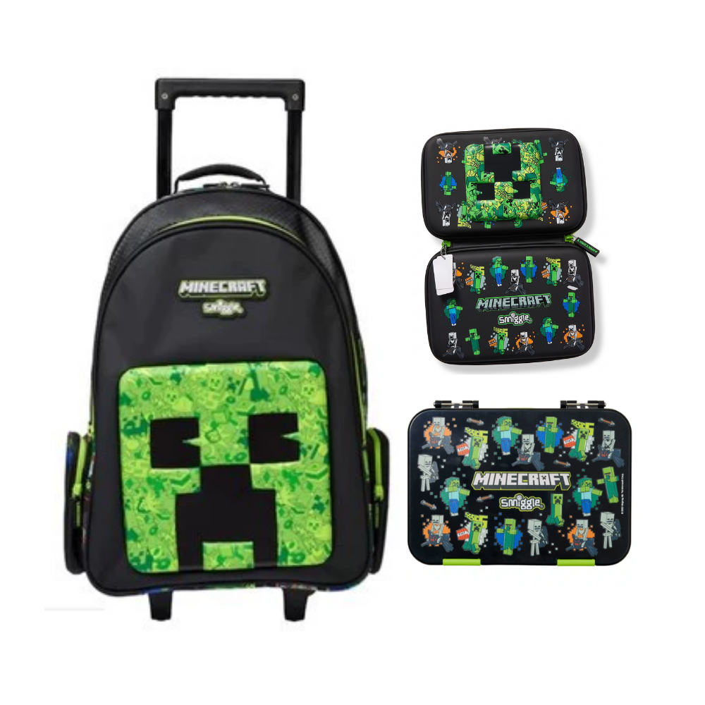 Kids trolley backpack with pencil case and lunch box