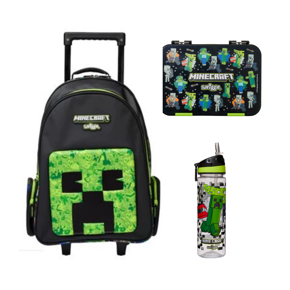 Kids trolley backpack with lunch box and water bottle