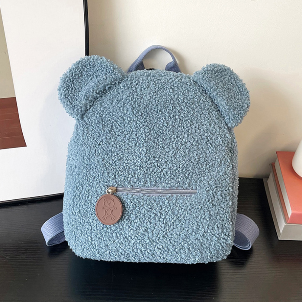 Blue teddy bear kids backpack