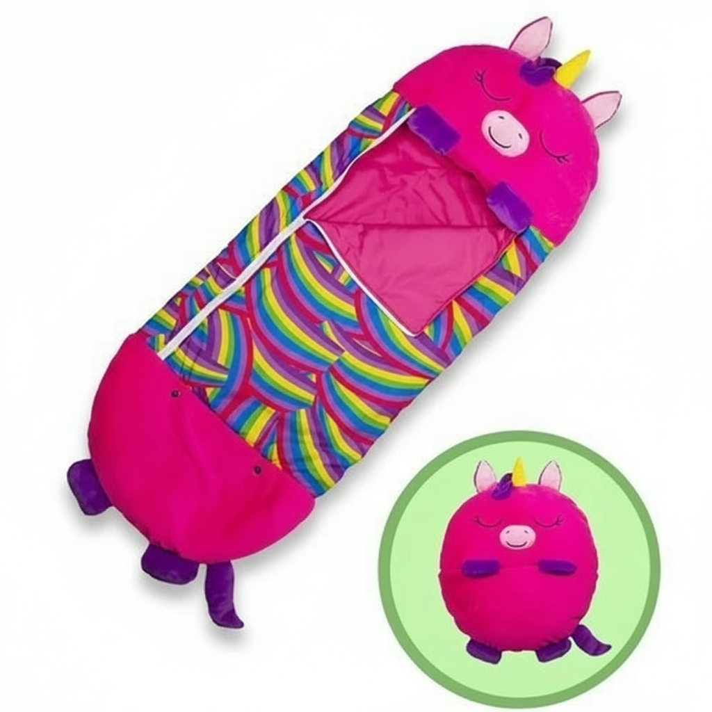 Pink unicorn kids sleeping bag