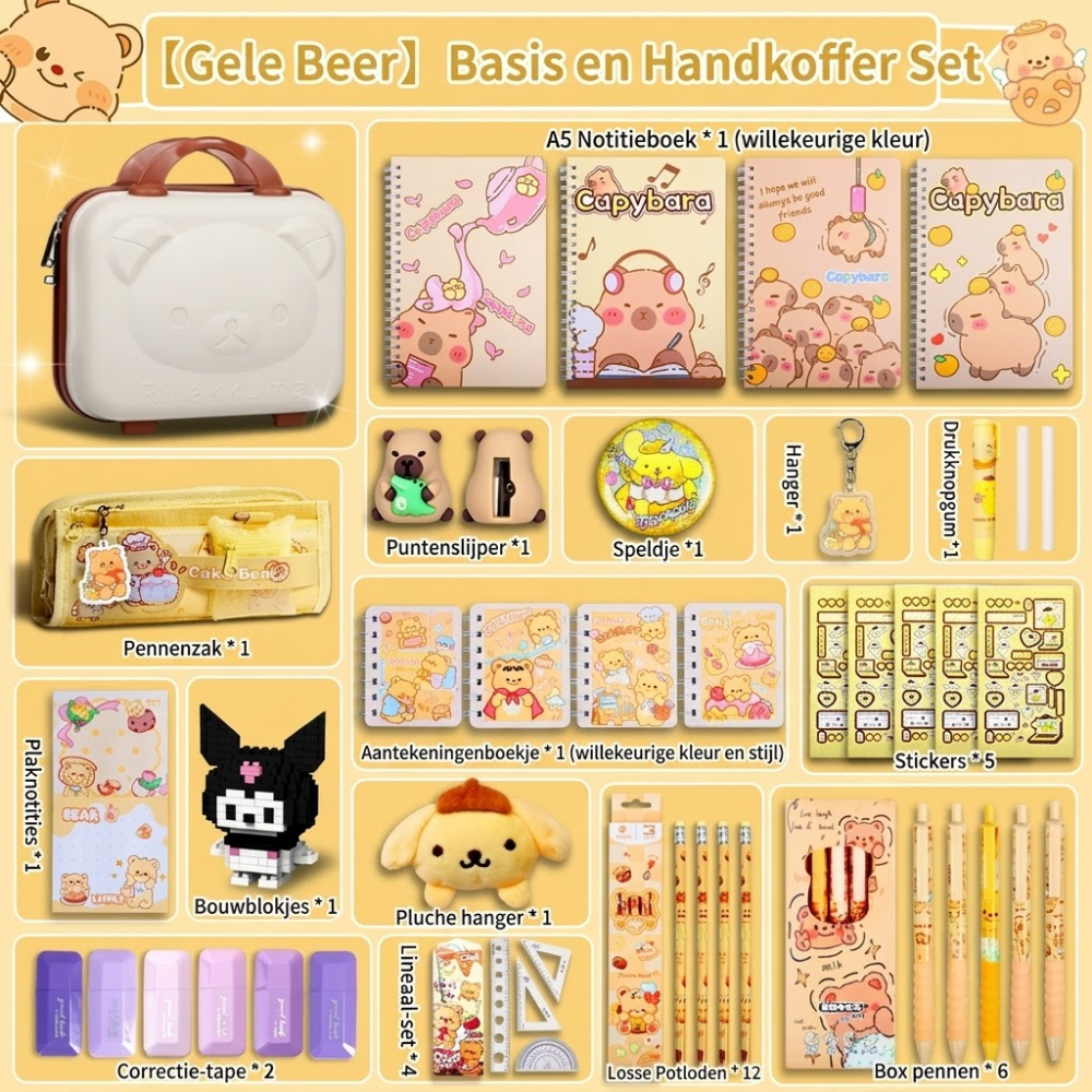 Bear study deluxe set 1 with wheelie case