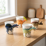 Ceramic Hand-Painted Dinosaur Mug for Kids' Playful Coffee Breaks thumbnail 1