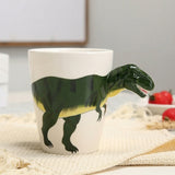 Ceramic Hand-Painted Dinosaur Mug for Kids' Playful Coffee Breaks thumbnail 6