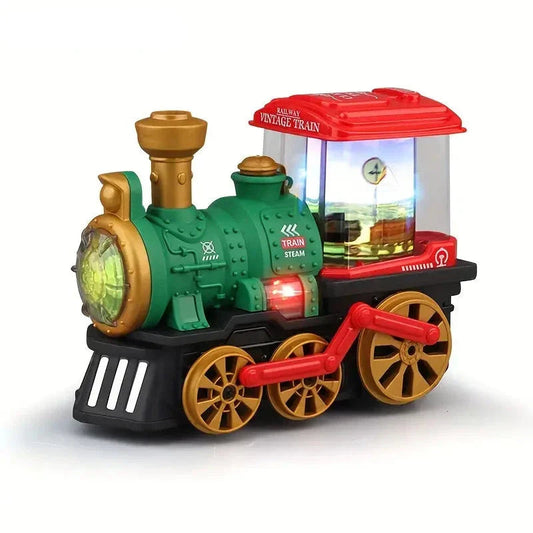 Steam train toy in Green, side view