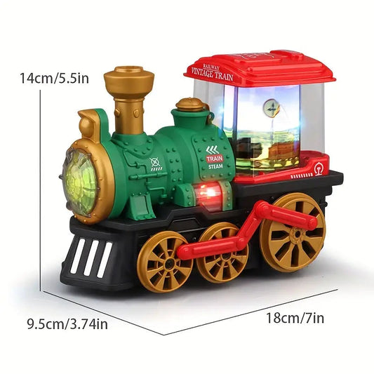 Steam train toy emitting smoke effect