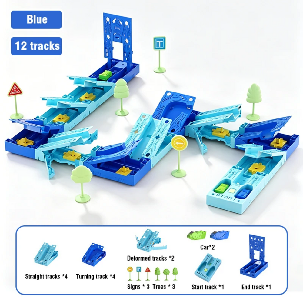 Racing Track Set with Build-Your-Own Cars - Educational and Fun