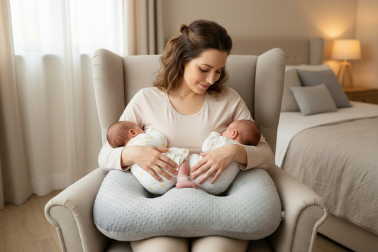 Twin nursing pillow cover in Gray