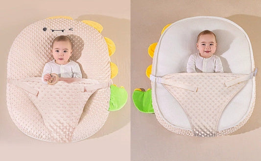 Baby support pillow in Bear Rice Bean Triangle design with strap