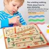 Wooden Magnetic Number Maze Board - Colour Sorting Puzzle thumbnail 2