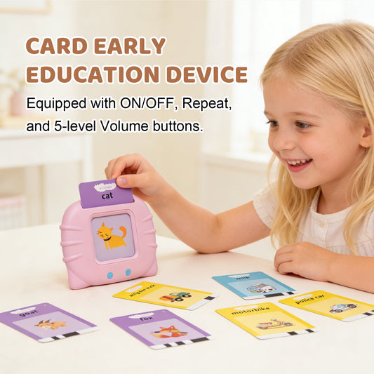 Close-up of flash card illustrations for early learning