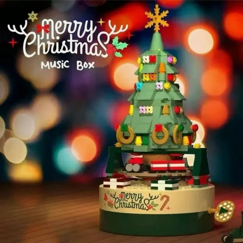 ABS Plastic Musical Christmas Tree Building Block Set with Music Box