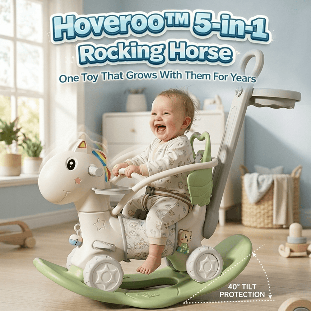 5-in-1 Convertible Toddler Rocking Horse & Ride-On Toy with 360 Steering