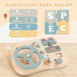Wooden Montessori Busy Board - Fine Motor Skill Sensory Activity Toy thumbnail 3