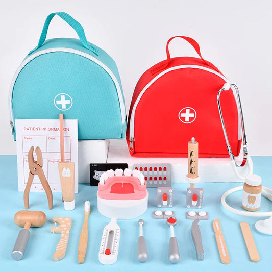 Kids doctor and dentist playset, dental examination accessories