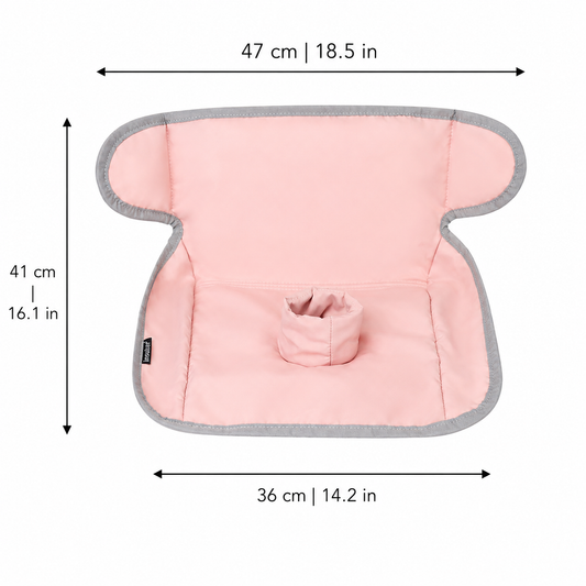 Child seat cushion non-slip base for added stability on chairs