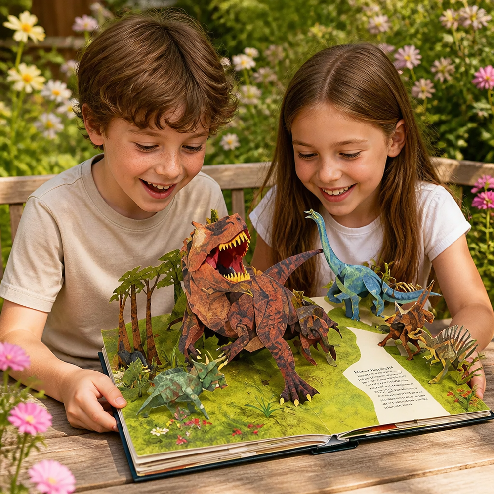 Interactive 3D Pop-Up Dinosaur Encyclopedia Book for Kids