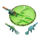 Plastic Interactive Kids Construction Plate with Bulldozer Design thumbnail 4
