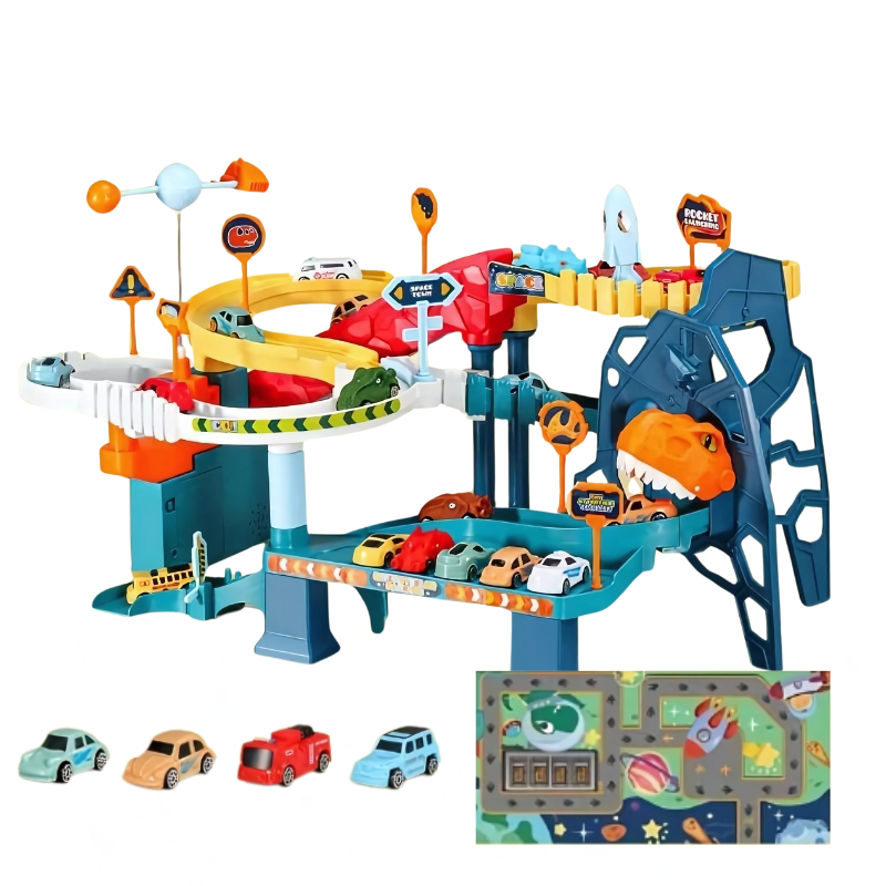 Kids Snap-Together Race Track Set with Numbered Track