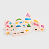 Rubberwood Rainbow Sensory Building Blocks with Transparent Acrylic Inserts thumbnail 2