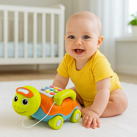 Baby Sensory Toy with Lights & Movement - Musical Crawling Turtle