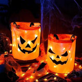 Halloween Candy Pumpkin Bucket with LED Lights and Handle thumbnail 3