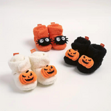 Kids' Halloween Slippers with Cartoon Print and Fleece Lining thumbnail 1