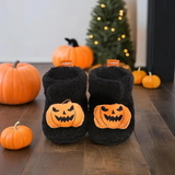 Kids' Halloween Slippers with Cartoon Print and Fleece Lining thumbnail 3