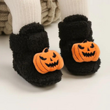 Kids' Halloween Slippers with Cartoon Print and Fleece Lining thumbnail 5